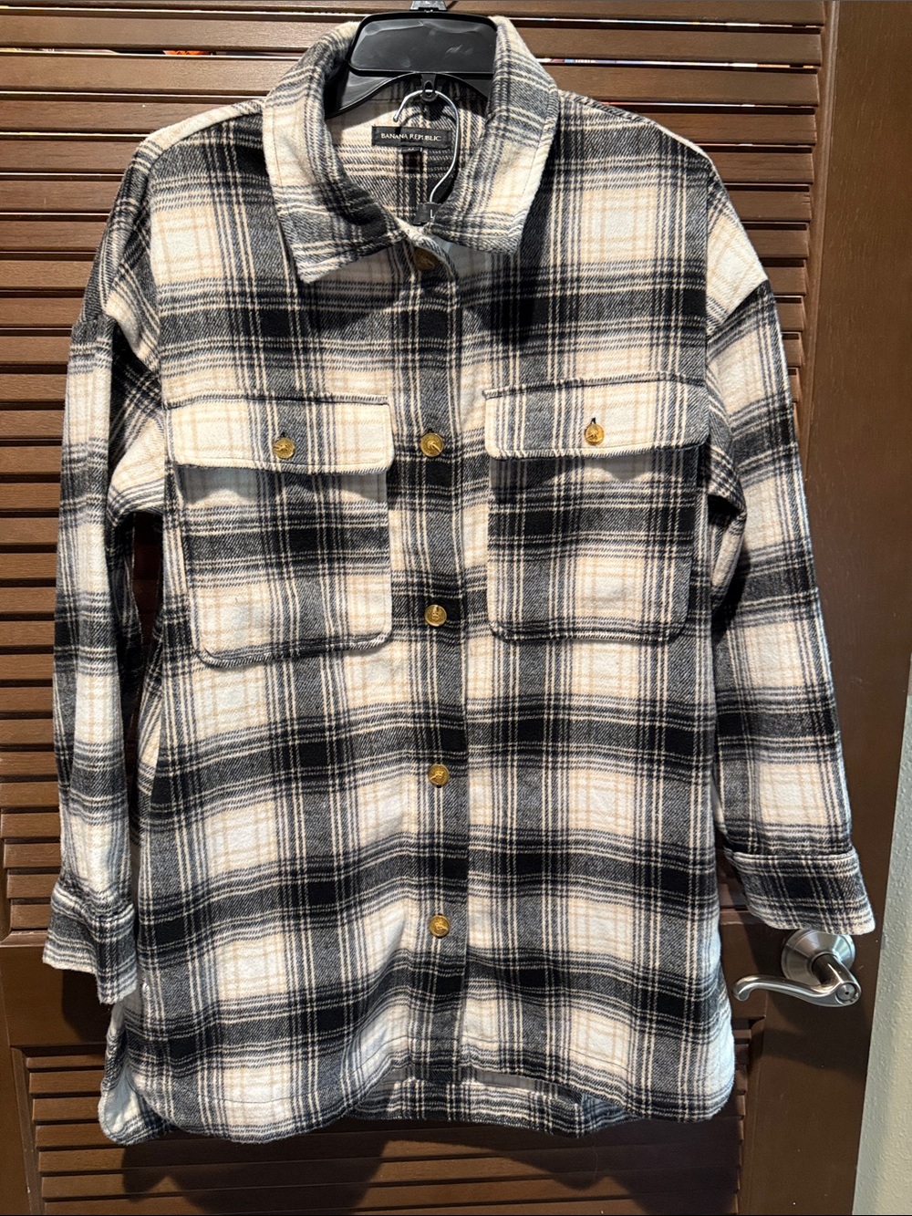 Banana Republic NWOT Plaid Shacket Size M